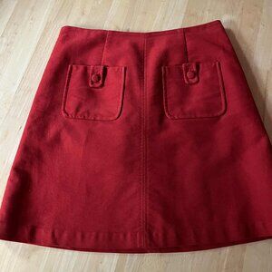 BODEN Women's Cambridge Skirt Suede Ruby Red Size 6R